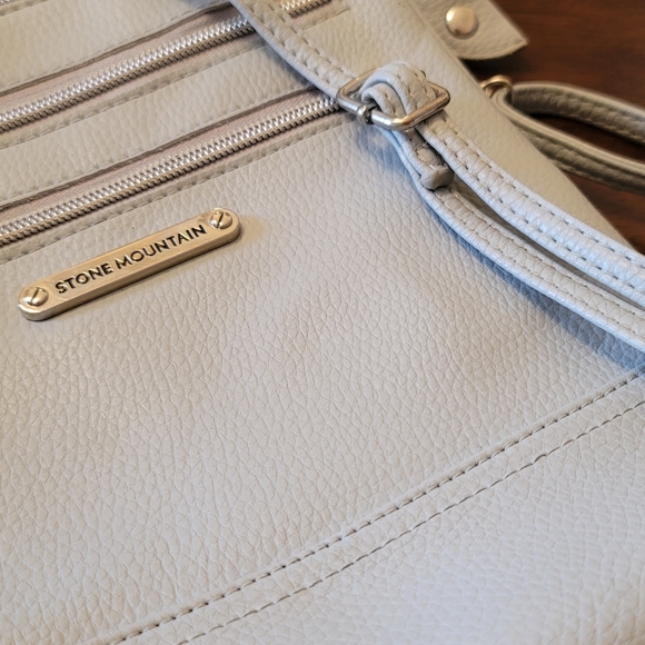 STONE MOUNTAIN ||  Blue-Gray Multi Pocket  Compartment Handbag  👜 - Picture 13 of 13